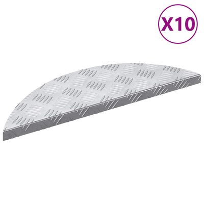 Vidaxl trapmatten 10 st 60 x 18 x 2,5 cm zilver aluminium