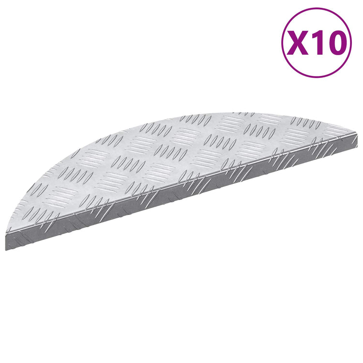 Vidaxl trapmatten 10 st 60 x 18 x 2,5 cm zilver aluminium