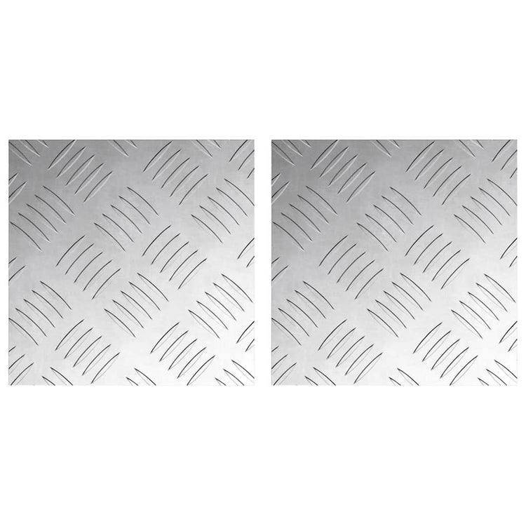 Vidaxl trapmatten 2 st 20 x 20 cm zilver aluminium vierkant