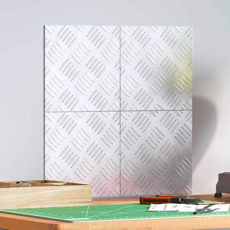 Vidaxl trapmatten 4 st 20 x 20 cm zilver aluminium vierkant
