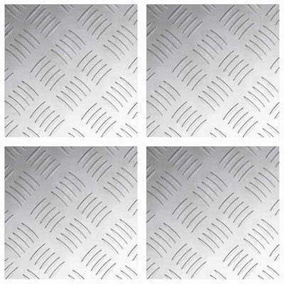 Vidaxl trapmatten 4 st 20 x 20 cm zilver aluminium vierkant