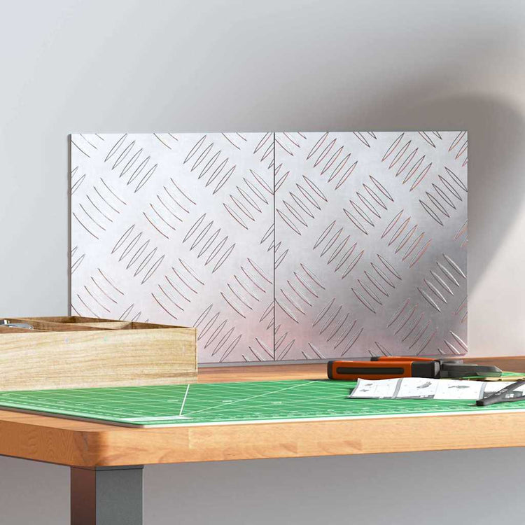 Vidaxl trapmatten 2 st 20 x 20 cm zilver aluminium vierkant