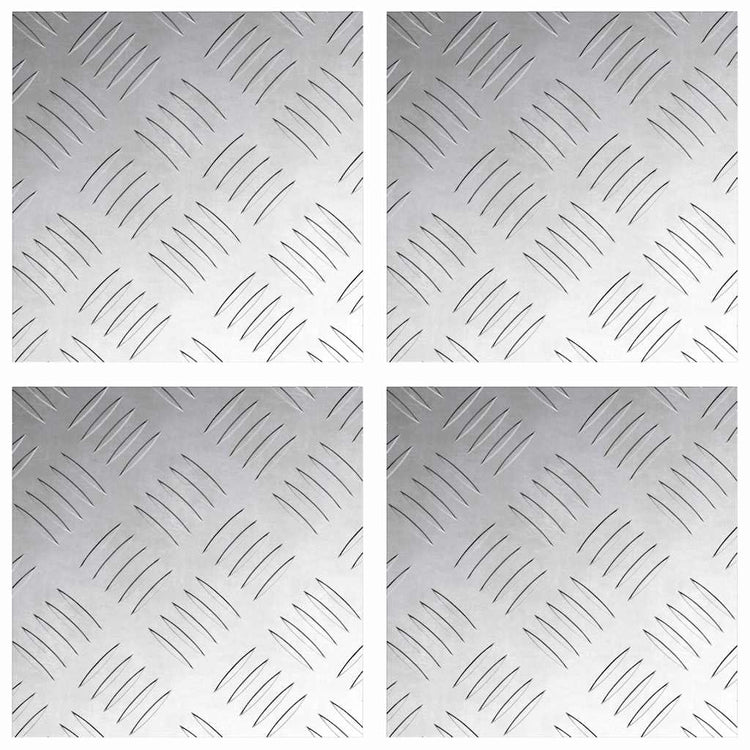 Vidaxl trapmatten 4 st 20 x 20 cm zilver aluminium vierkant