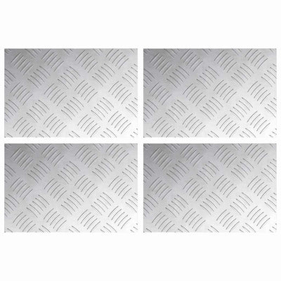 Vidaxl trapmatten 4 st 30 x 20 cm zilver aluminium rechthoekig