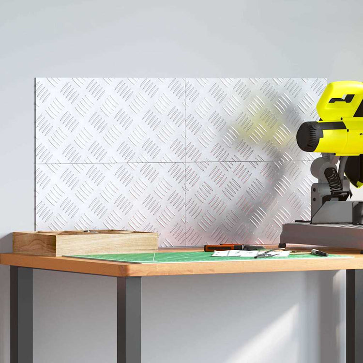 Vidaxl trapmatten 4 st 40 x 20 cm zilver aluminium rechthoekig