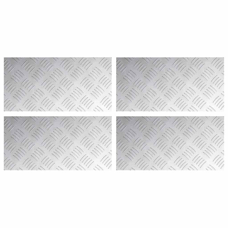 Vidaxl trapmatten 4 st 40 x 20 cm zilver aluminium rechthoekig