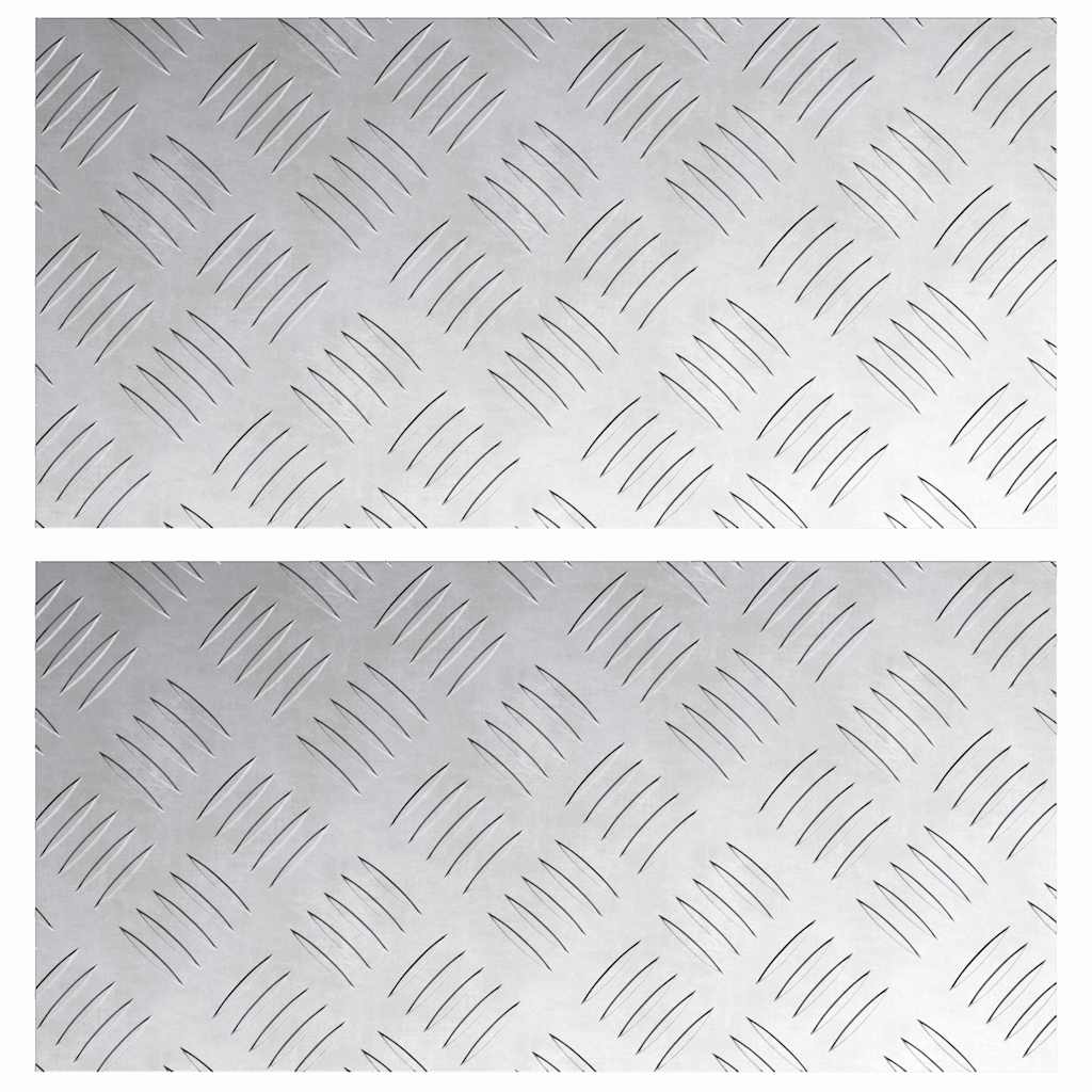 Vidaxl trap tread rechthoekig 2 pcs zilver 40 x 20 cm aluminium