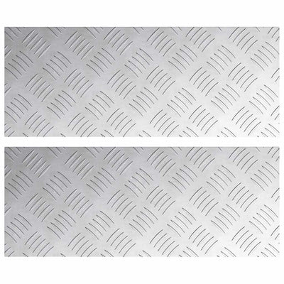 Vidaxl trapmatten 2 st 50 x 20 cm zilver aluminium rechthoekig