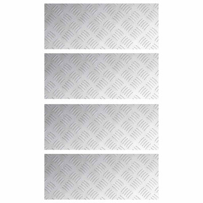 Vidaxl trapmatten 4 st 50 x 20 cm zilver aluminium rechthoekig