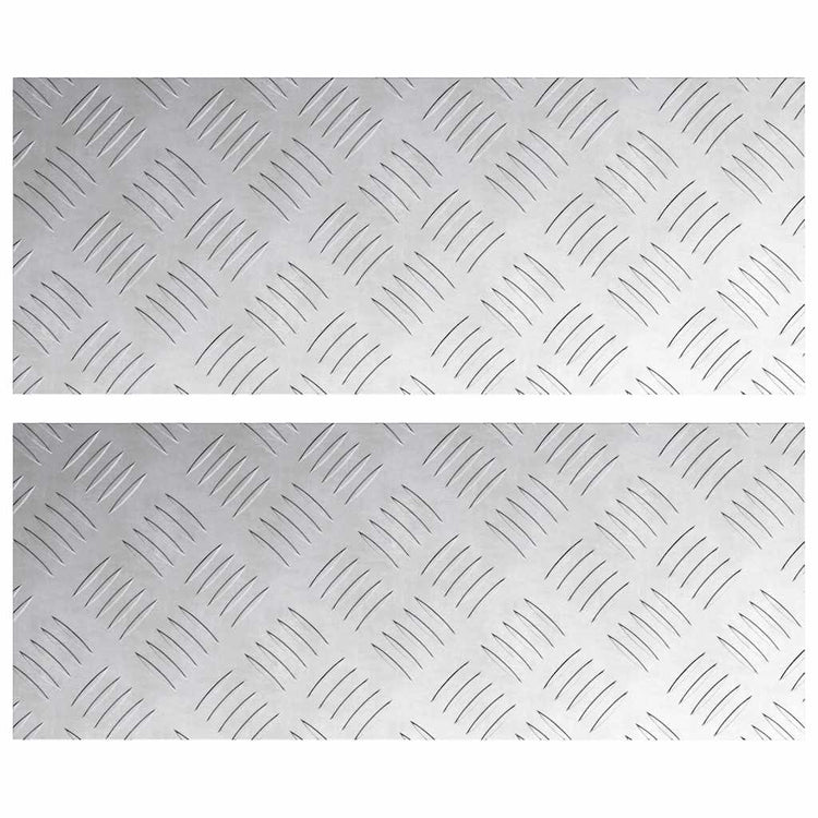 Vidaxl trapmatten 2 st 50 x 20 cm zilver aluminium rechthoekig