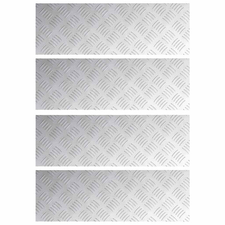 Vidaxl trapmatten 4 st 60 x 20 cm zilver aluminium rechthoekig