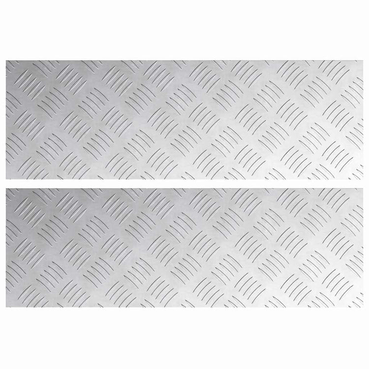 Vidaxl trapmatten 2 st 60 x 20 cm zilver aluminium rechthoekig
