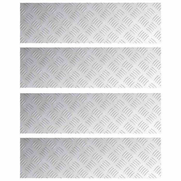 Vidaxl trapmatten 4 st 70 x 20 cm zilver aluminium rechthoekig