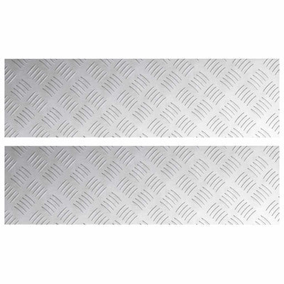 Vidaxl trapmatten 2 st 70 x 20 cm zilver aluminium rechthoekig