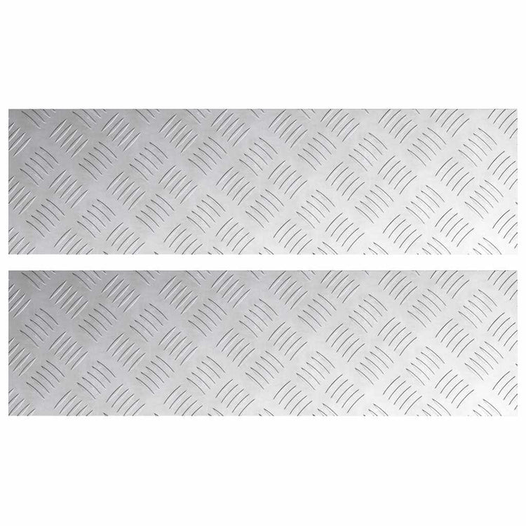 Vidaxl trapmatten 2 st 70 x 20 cm zilver aluminium rechthoekig