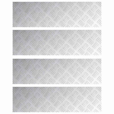 Vidaxl trapmatten 4 st 70 x 20 cm zilver aluminium rechthoekig