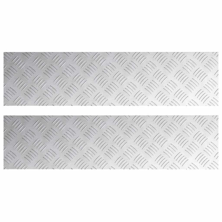 Vidaxl trapmatten 2 st 80 x 20 cm zilver aluminium rechthoekig
