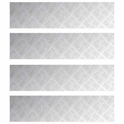 Vidaxl trapmatten 4 st 80 x 20 cm zilver aluminium rechthoekig
