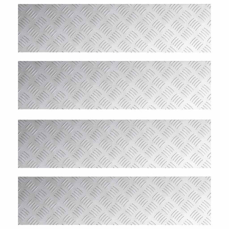 Vidaxl trapmatten 4 st 80 x 20 cm zilver aluminium rechthoekig