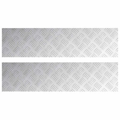 Vidaxl trapmatten 2 st 80 x 20 cm zilver aluminium rechthoekig