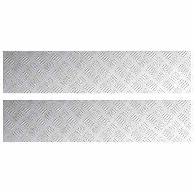 Vidaxl trapmatten 2 st 90 x 20 cm zilver aluminium rechthoekig
