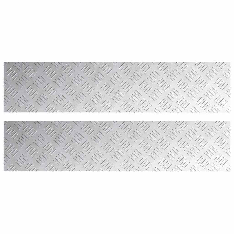 Vidaxl trapmatten 2 st 90 x 20 cm zilver aluminium rechthoekig