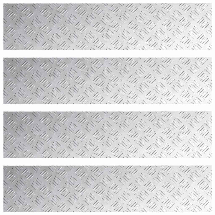 Vidaxl trapmatten 4 st 90 x 20 cm zilver aluminium rechthoekig