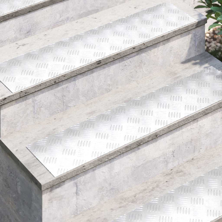 Vidaxl trapmatten 4 st 90 x 20 cm zilver aluminium rechthoekig