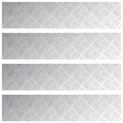 Vidaxl trapmatten 4 st 90 x 20 cm zilver aluminium rechthoekig