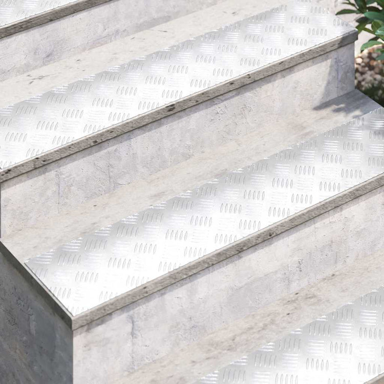 Vidaxl trap tread rechthoekig 2 pcs zilver 100 x 20 cm aluminium