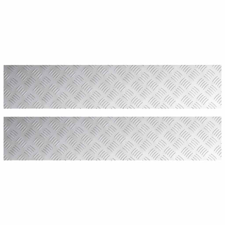 Vidaxl trap tread rechthoekig 2 pcs zilver 100 x 20 cm aluminium