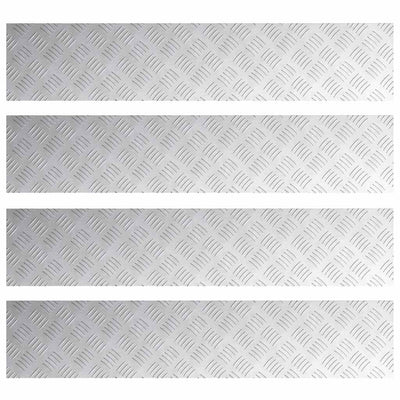 Vidaxl trapmatten 4 st 100 x 20 cm zilver aluminium rechthoekig