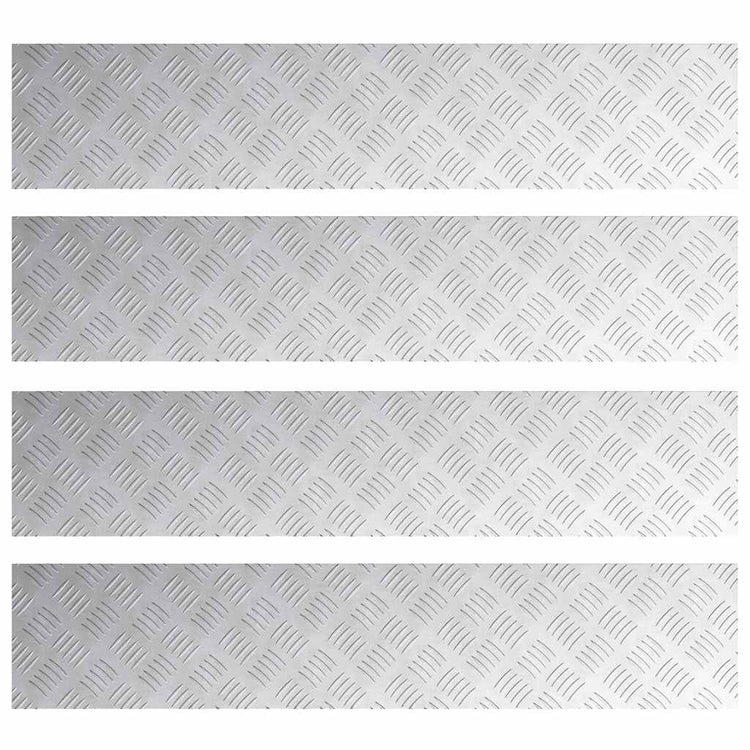 Vidaxl trapmatten 4 st 100 x 20 cm zilver aluminium rechthoekig