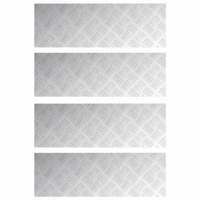 Vidaxl trapmatten 4 st 75 x 25 cm zilver aluminium rechthoekig