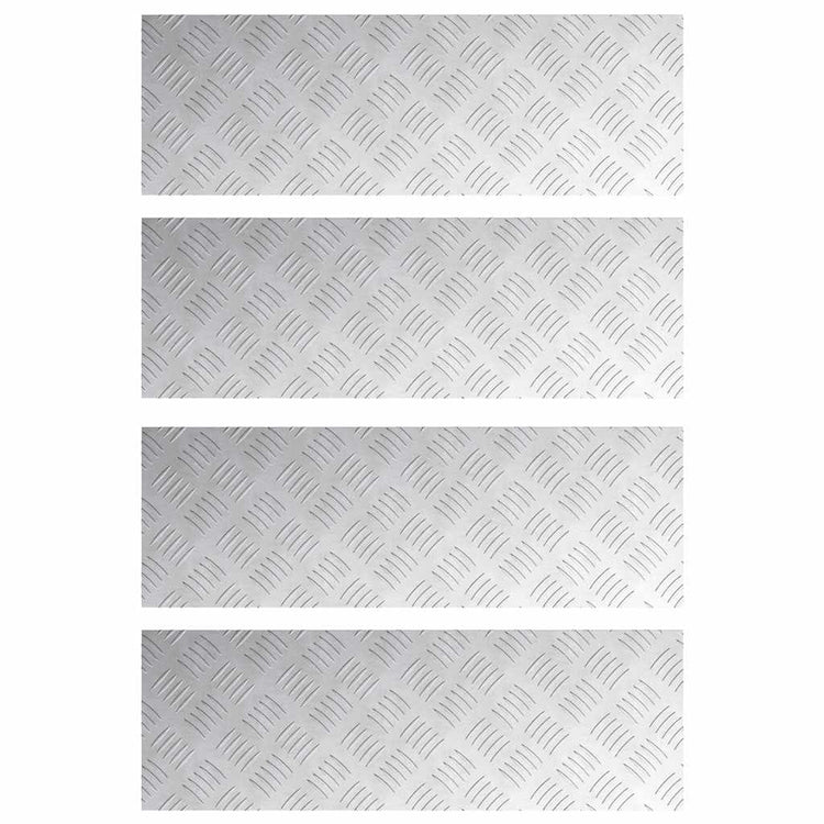 Vidaxl trapmatten 4 st 75 x 25 cm zilver aluminium rechthoekig