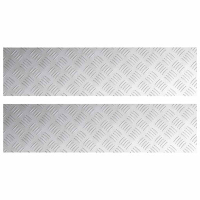 Vidaxl trapmatten 2 st 100 x 25 cm zilver aluminium rechthoekig