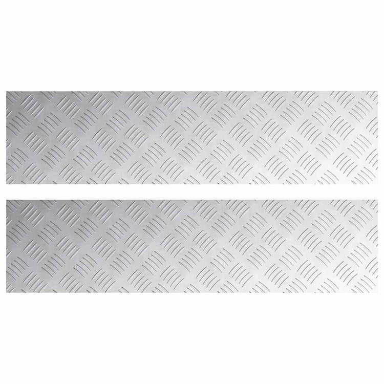 Vidaxl trapmatten 2 st 100 x 25 cm zilver aluminium rechthoekig