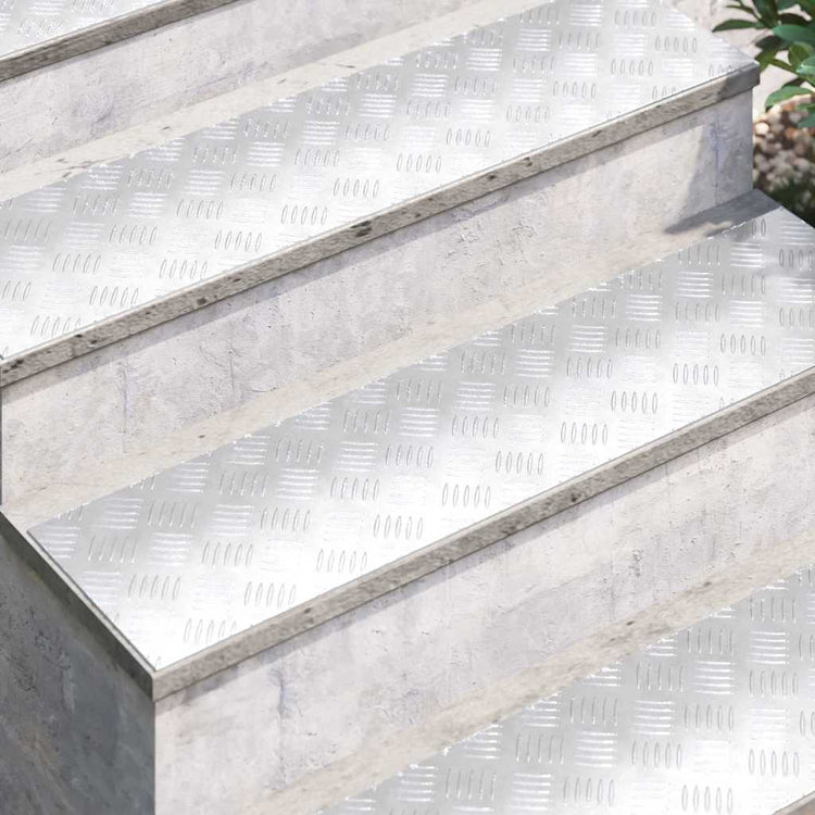 Vidaxl trapmatten 4 st 100 x 25 cm zilver aluminium rechthoekig