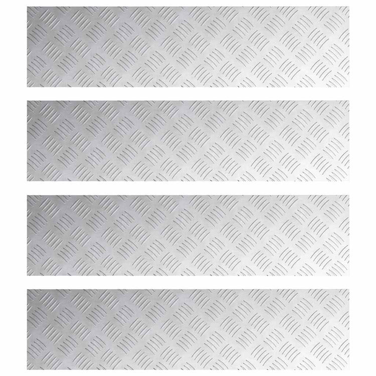 Vidaxl trapmatten 4 st 100 x 25 cm zilver aluminium rechthoekig