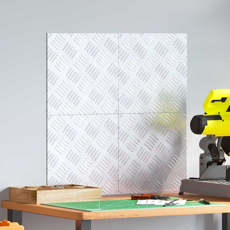Vidaxl trapmatten 4 st 30 x 30 cm zilver aluminium vierkant