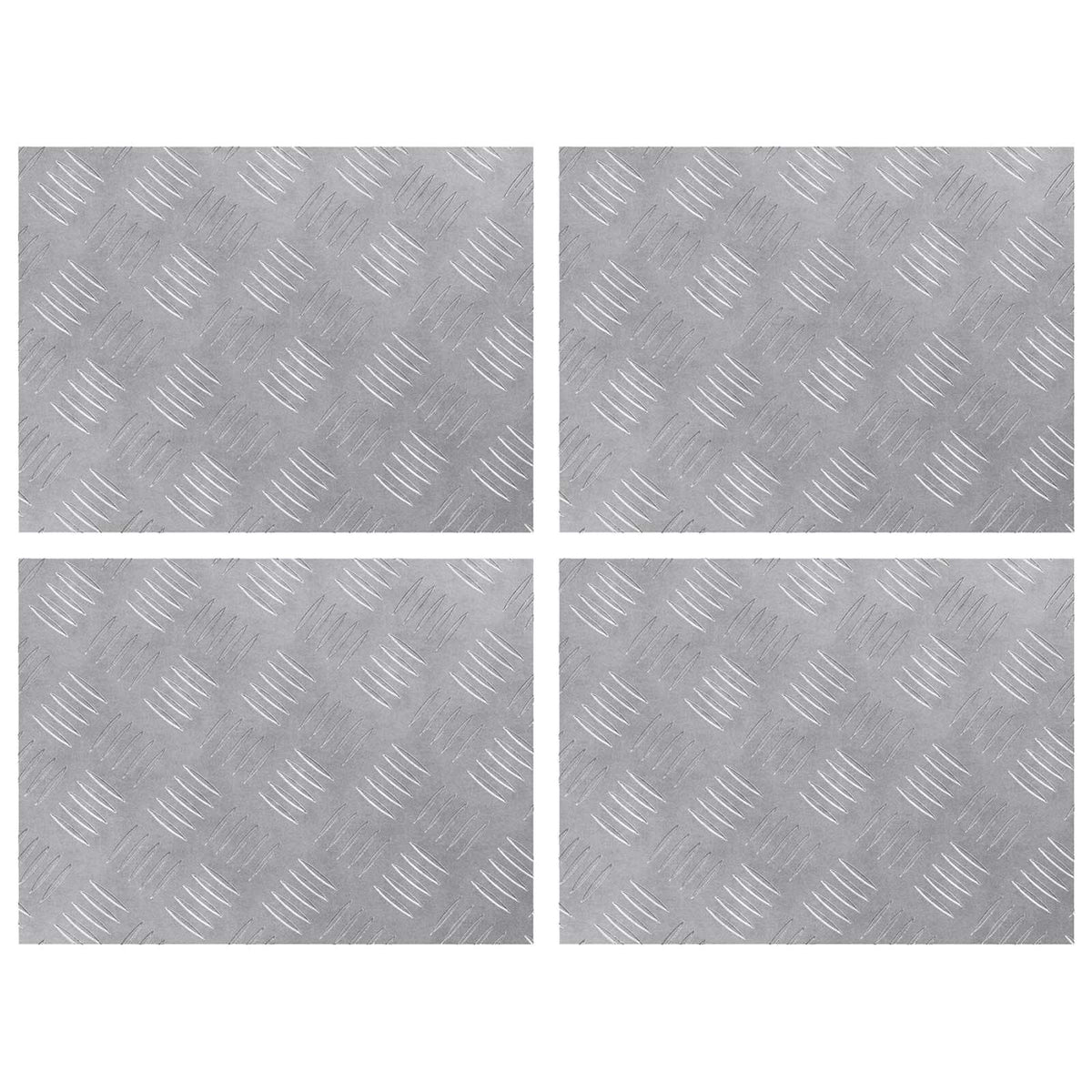 Vidaxl trapmatten 4 st 40 x 30 cm zilver aluminium rechthoekig