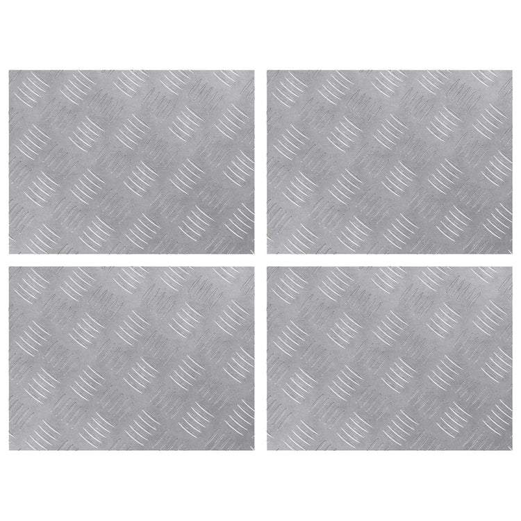 Vidaxl trapmatten 4 st 40 x 30 cm zilver aluminium rechthoekig