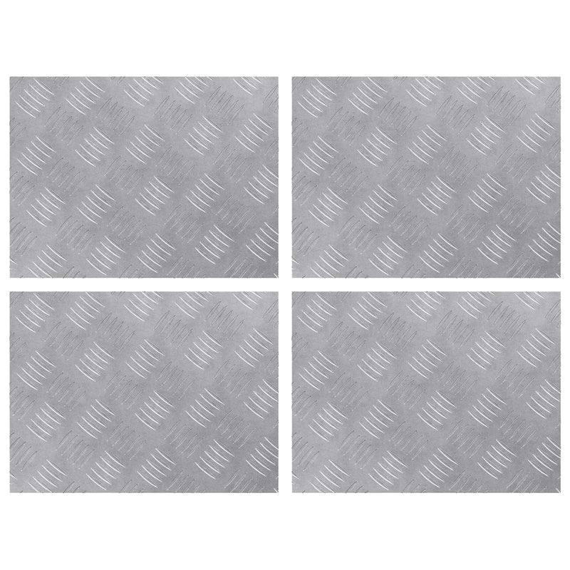 Vidaxl trap tread rechthoekig 4 pcs zilver 40 x 30 cm aluminium