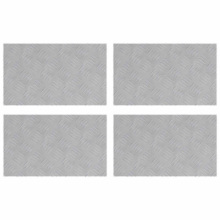 Vidaxl trapmatten 4 st 50 x 30 cm zilver aluminium rechthoekig