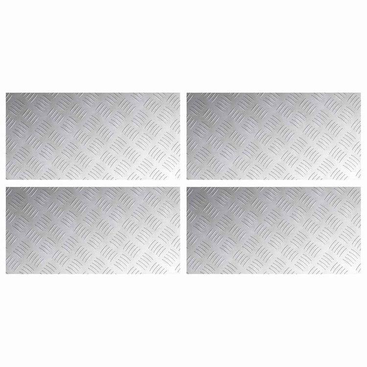 Vidaxl trapmatten 4 st 60 x 30 cm zilver aluminium rechthoekig