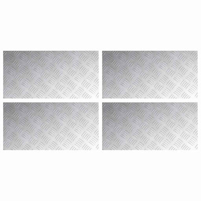 Vidaxl trapmatten 4 st 60 x 30 cm zilver aluminium rechthoekig
