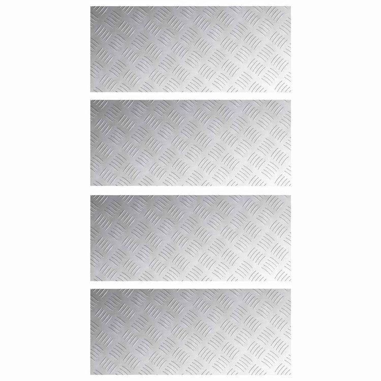 Vidaxl trapmatten 4 st 70 x 30 cm zilver aluminium rechthoekig