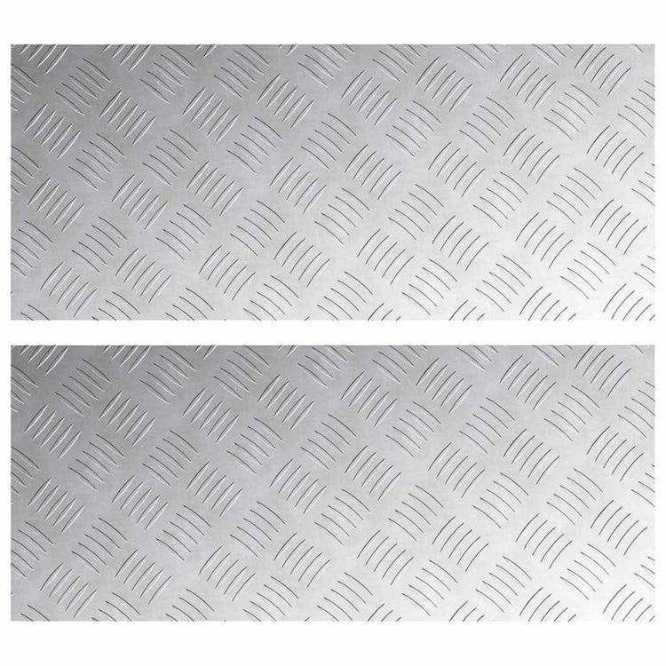 Vidaxl trapmatten 2 st 70 x 30 cm zilver aluminium rechthoekig