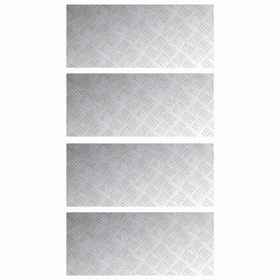 Vidaxl trapmatten 4 st 70 x 30 cm zilver aluminium rechthoekig