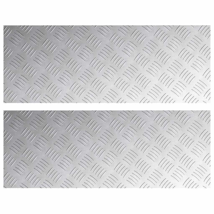 Vidaxl trapmatten 2 st 80 x 30 cm zilver aluminium rechthoekig